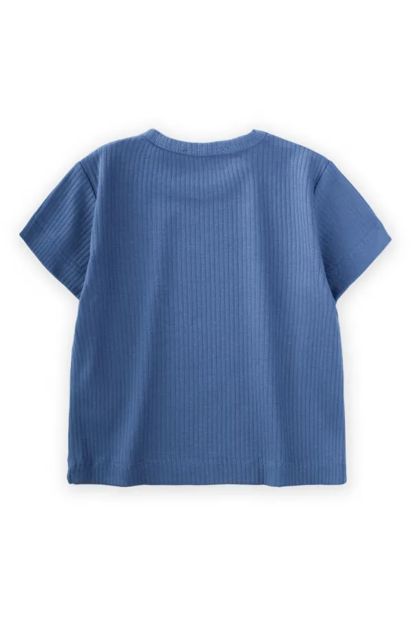 Basic Ribbed T-Shirt 1-5 Years Indigo Blue