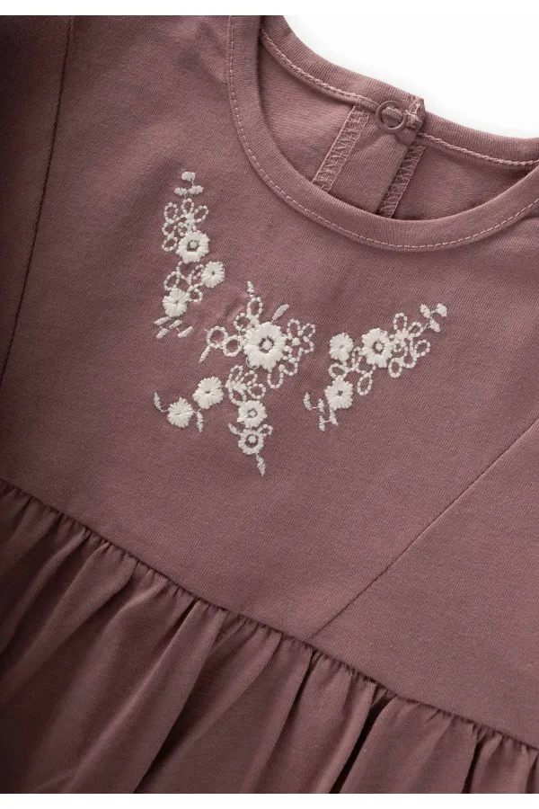 Müslin Şalvarlı Tunik Takım 1-7 Yaş Gül Kurusu