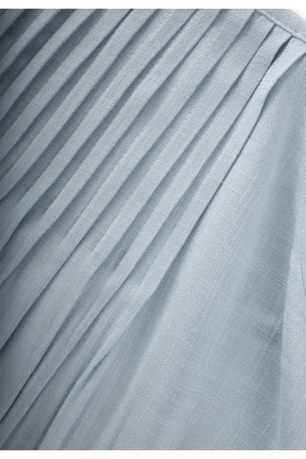 Ribbed Linen Dress 2-7 Years Old Blue