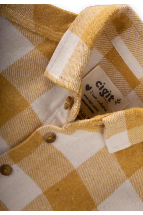 Oduncu Gömleği 1-9 Yaş Hardal Ekose