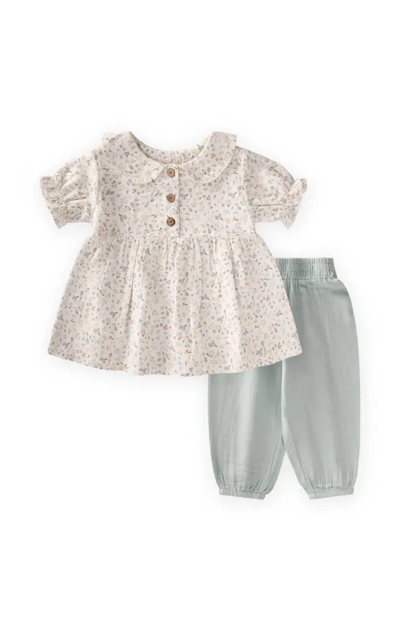 Muslin Trousers Set, Ages 1-8, Ecru