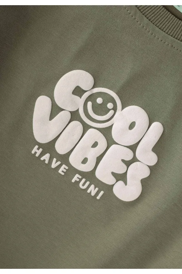Cool Vibes Baskılı Takım 2-7 Yaş Yeşil