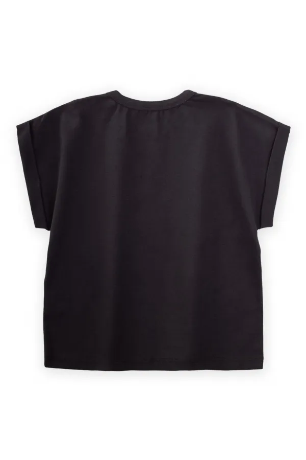 T-shirt noir imprimé tracteur pour enfants de 1 à 5 ans