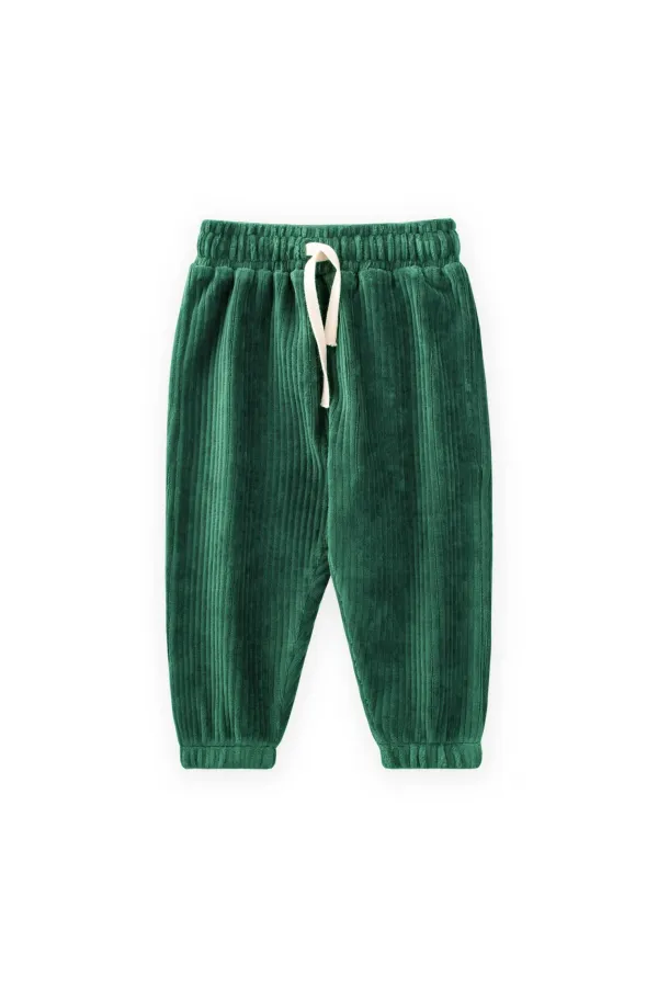 Pantalon de jogging en velours côtelé vert, 1-10 ans