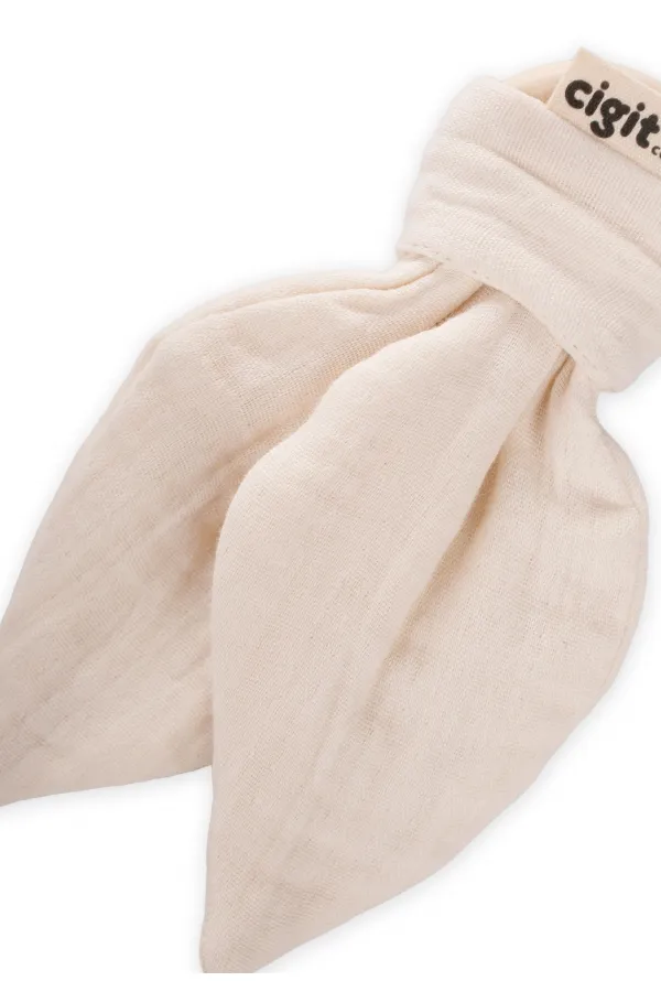 Wooden Muslin Fabric Teething Toy, Natural