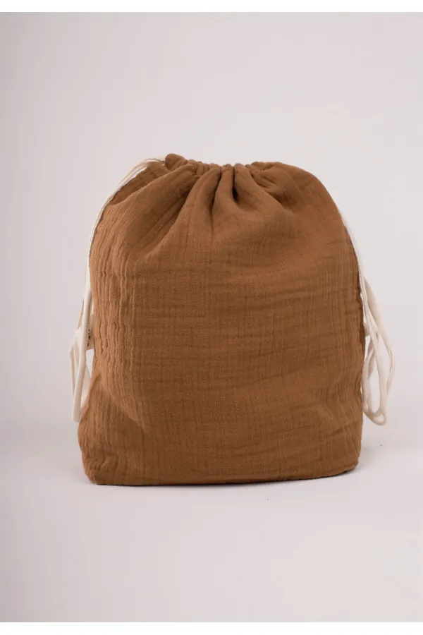 Muslin Children's Backpack 28X30 cm Brown