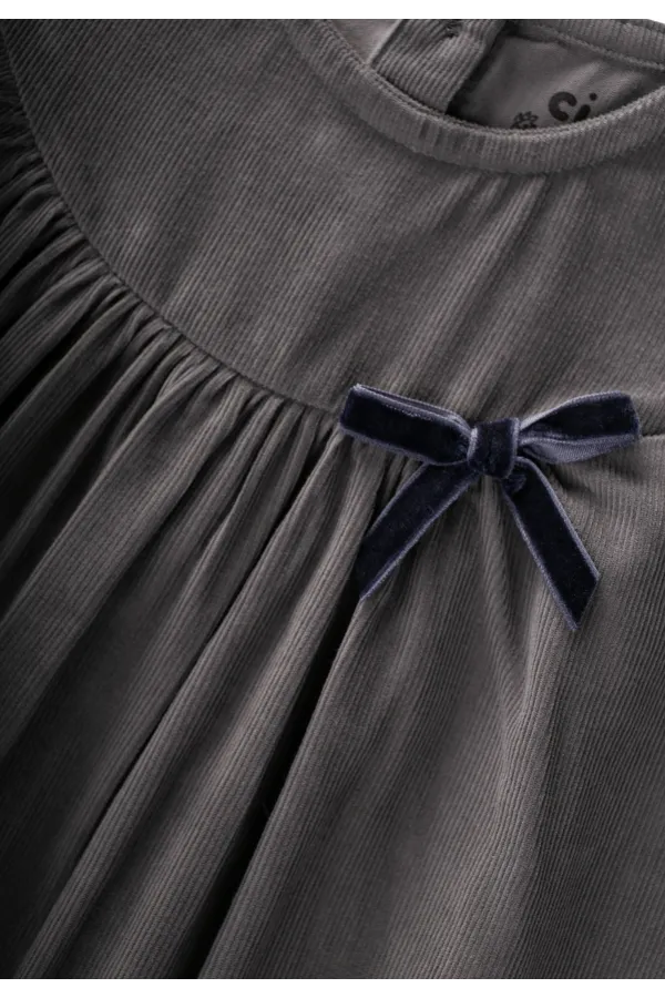 Robe sans manches en velours gris 0-7 ans