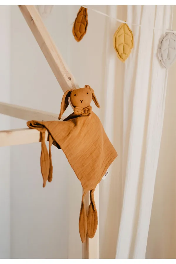 Tavşan Müslin Uyku Arkadaşı (Yıkanmıştır) 40X40 cm Hardal Sarı