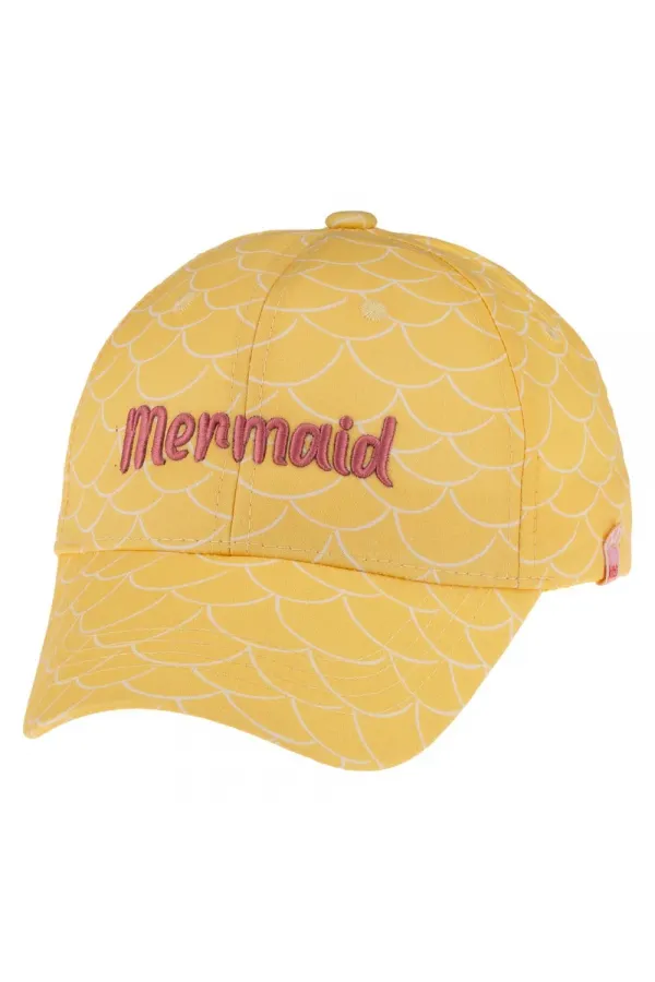 Embroidered Girl's Hat, 4-8 Years Old, Yellow