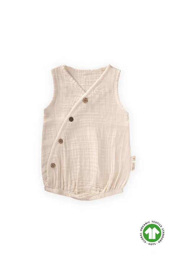Wrap-Neck Bodysuit 0-3 Years Cream