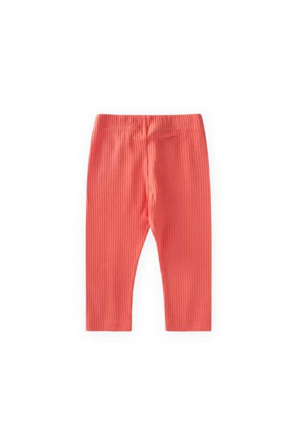 Leggings côtelés 0-5 ans corail Leggings côtelés 0-5 ans corail
