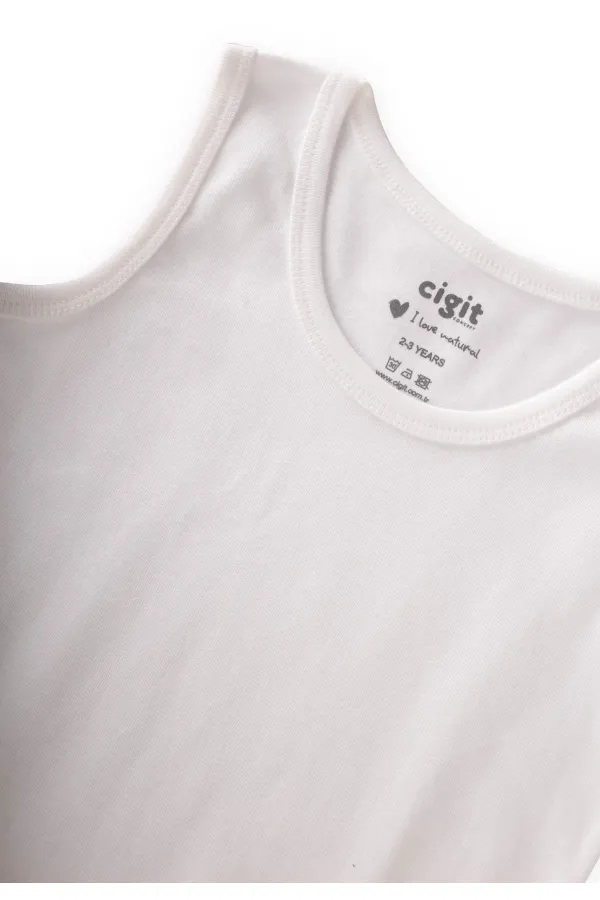 İkili Geniş Askılı Atlet 2-11 Yaş Ekru