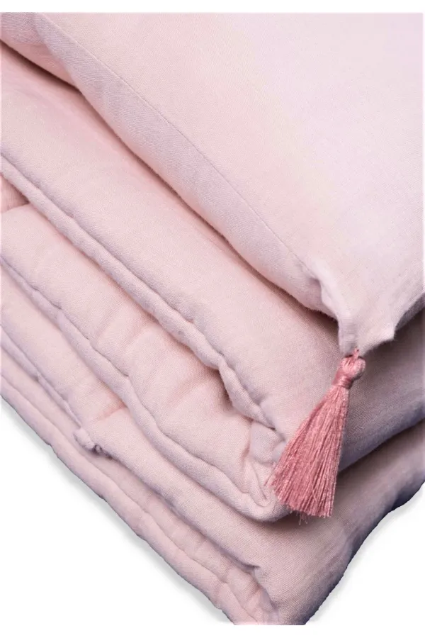 Rabbit Eared Embroidered Baby Bath Towel 75X75 cm Powder Pink