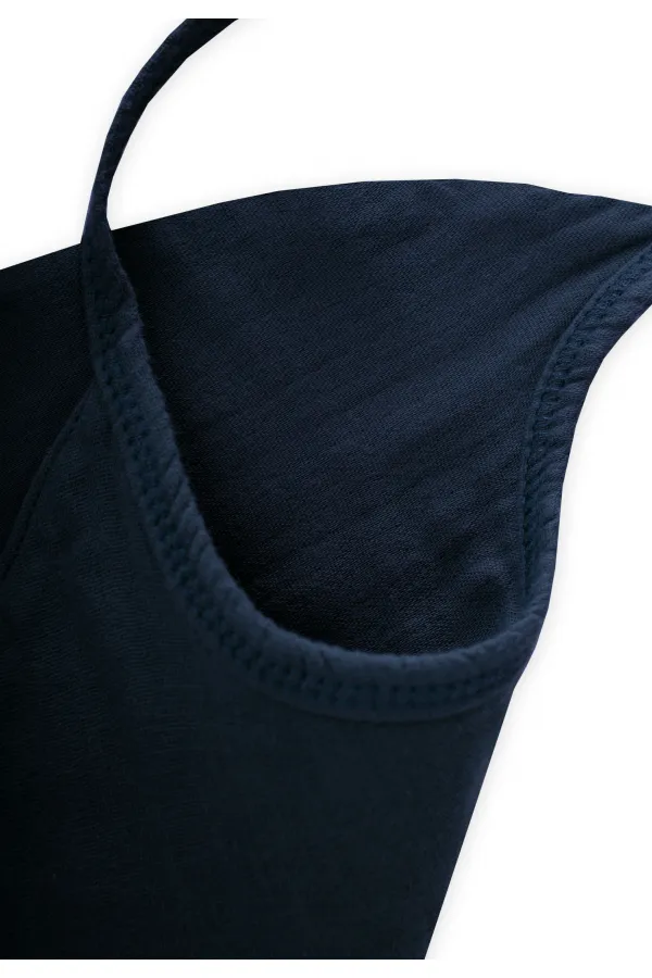 Organik Müslin Mama Önlüğü Lacivert