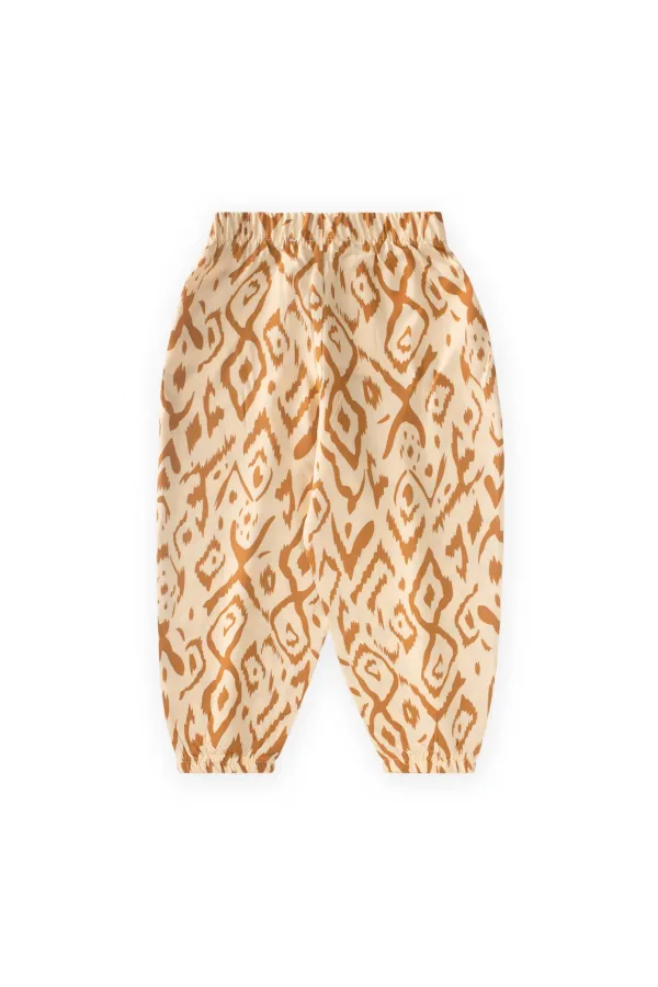 Patterned Viscose Trousers, Ages 2-10, Beige