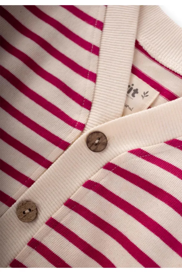 Gilet rayé fuchsia pour enfants de 2 à 10 ans