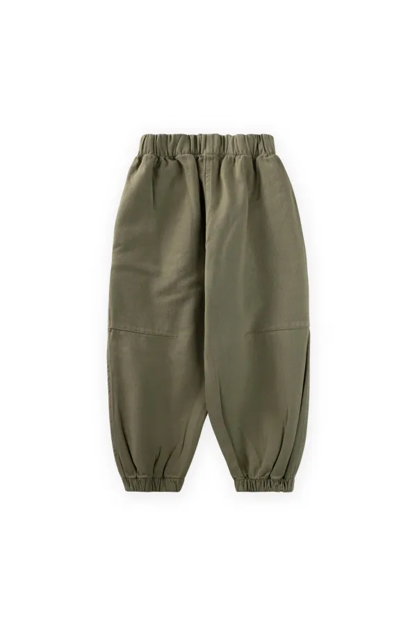 Dizi Pensli Gabardin Pantolon 2-7 Yaş Haki Yeşil