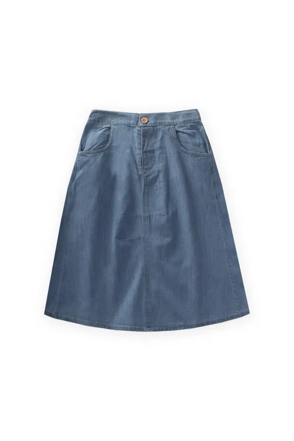 Jupe longue en jean bleu 3-8 ans