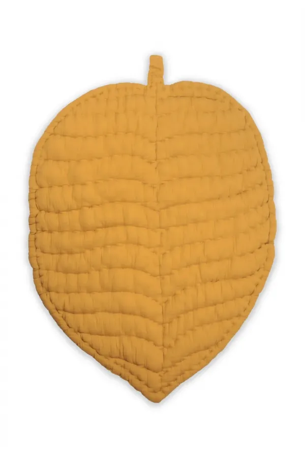 Tapis d'éveil bébé en mousseline 105 x 80 cm (lavé) moutarde