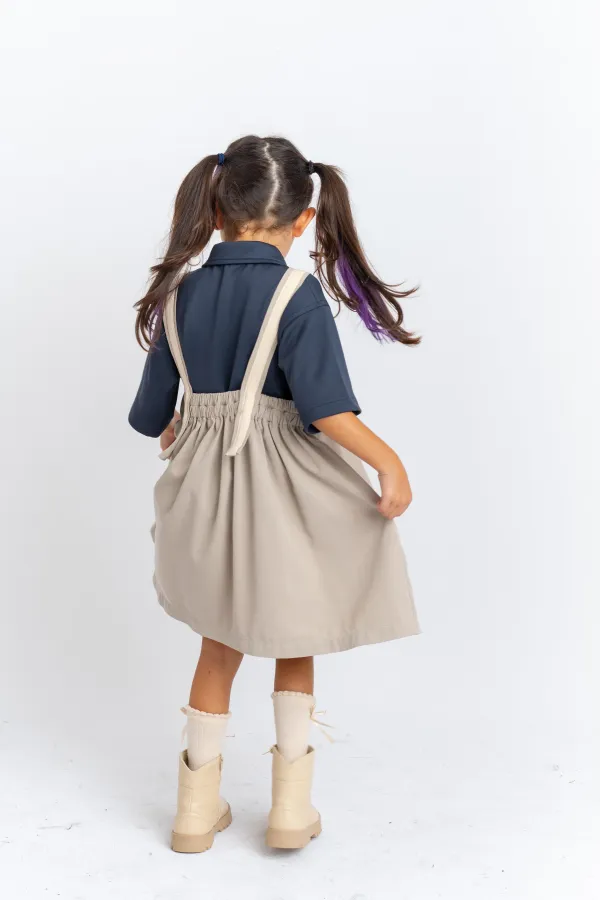 Pleated Tencel Vest 2-7 Years Old Beige