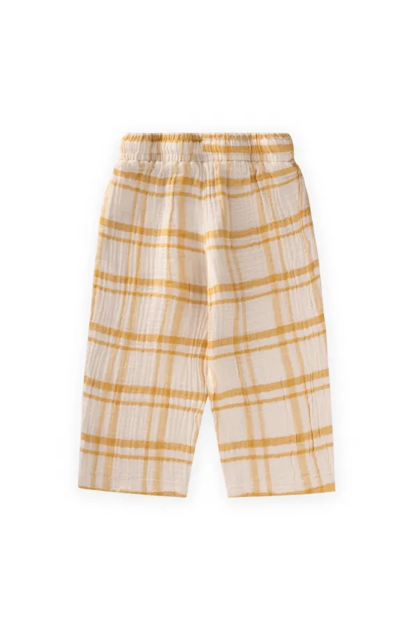 Muslin Trousers for Ages 1-10 Mustard Plaid Muslin Trousers for Ages 1-10 Mustard Plaid