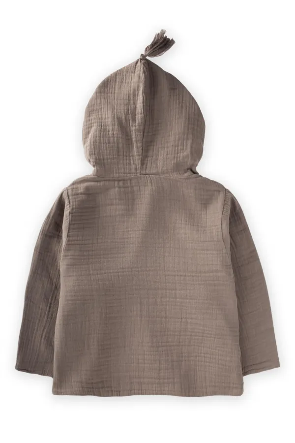 Double Layer Muslin Child Bathrobe 1-9 Years Dark Mink