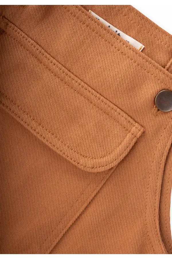 Salopette en gabardine beige, 2-7 ans