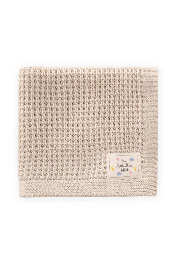 Selanik Knitted Blanket 80X100 (+/- 5 Cm) Natural