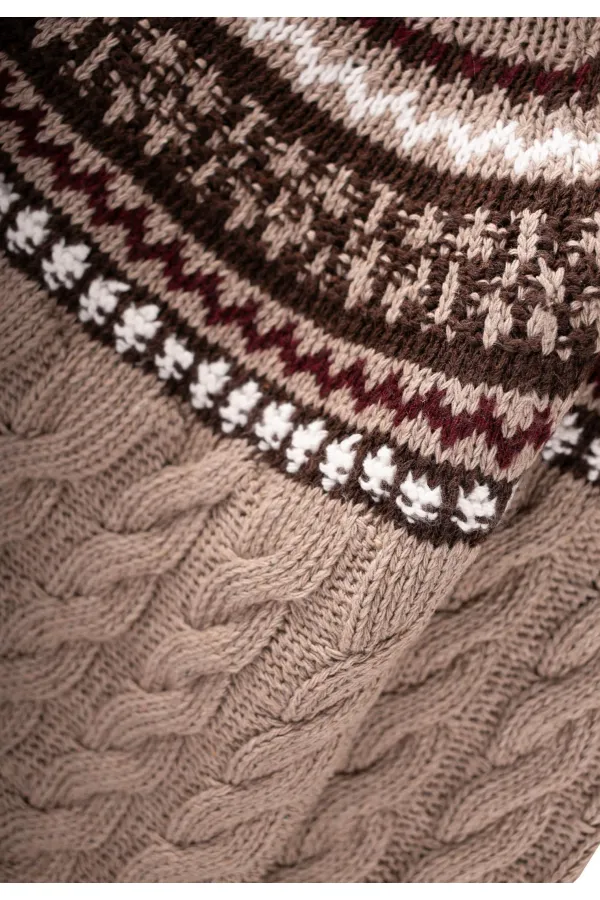 Pull en maille à motifs, 2-8 ans, beige