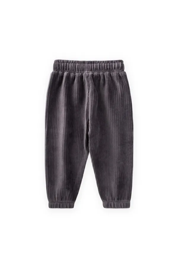 Pantalon de jogging en velours côtelé, couleur fumée, 1 à 10 ans