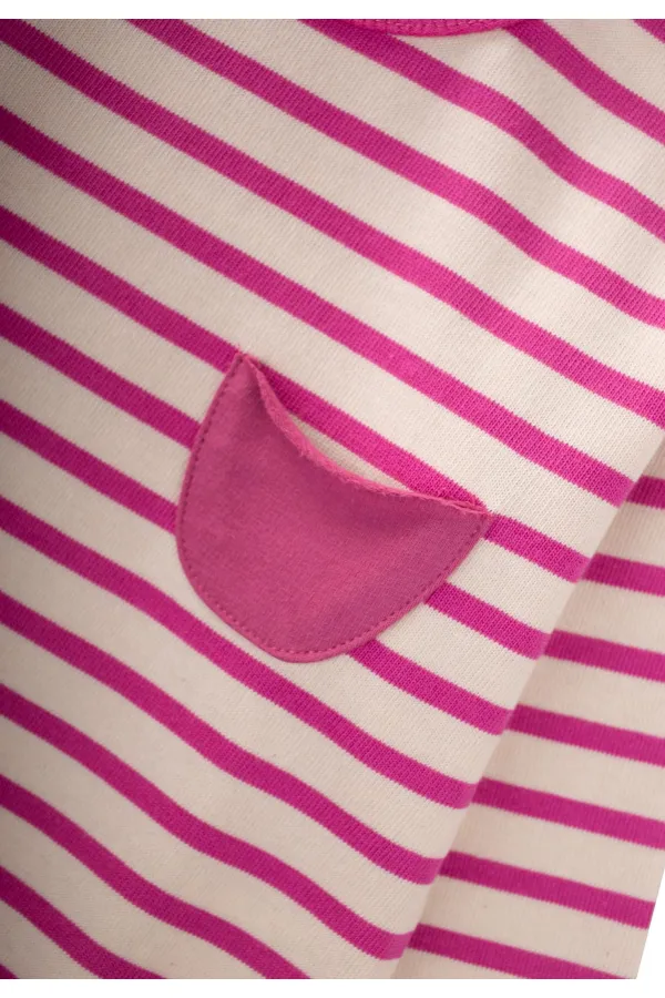 Çizgili Sweatshirt Takım 1-7 Yaş Fuşya