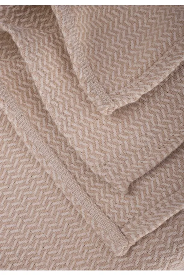 Woven Pattern Baby Cotton Blanket (Washed) 93X100 cm +/- 3 cm Beige