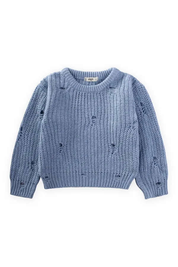 Selanik Knitwear Sweater 2-8 Years Old Blue