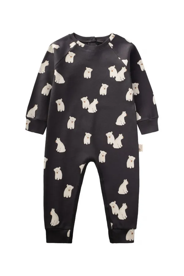 Baskılı Tulum 0-3 Yaş Antrasit