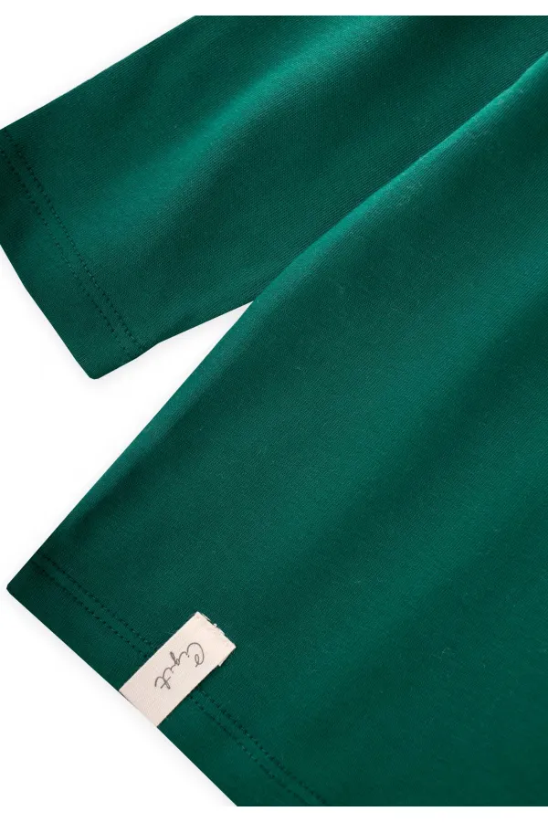 Mevsimlik Basic T-Shırt 2-10 Yaş Zümrüt Yeşili