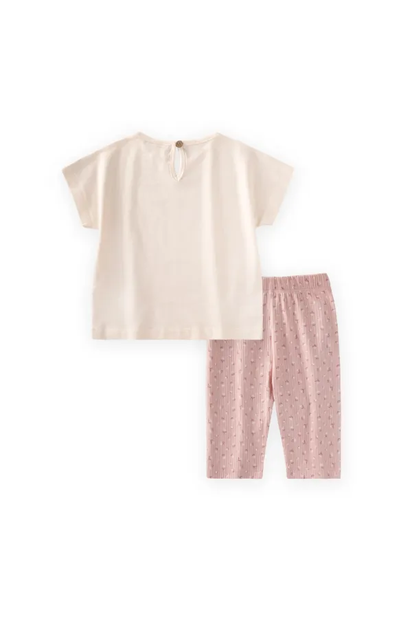 Knee-High Leggings and T-Shirt Set, Ages 1-7, Ecru