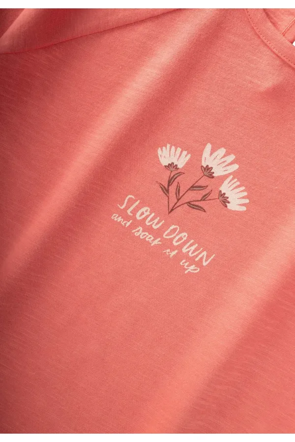 Ensemble pantalon rayé en mousseline à imprimé floral Slow Down, 2-10 ans, corail