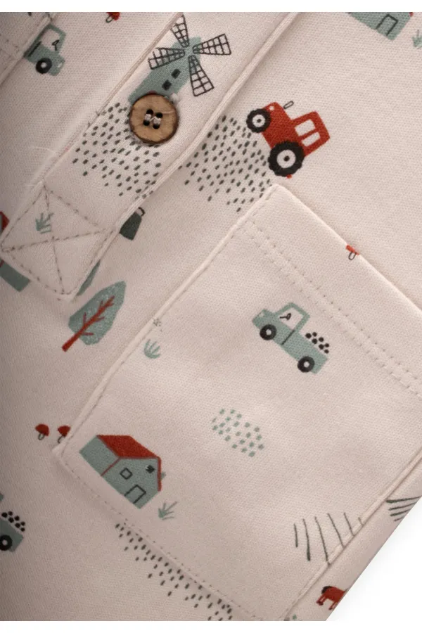 Baskılı Tulum 0-3 Yaş Bej