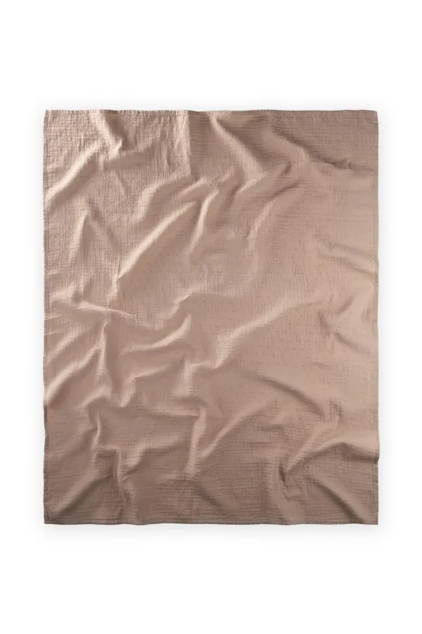 Naturel Puantiyeli Müslin Battaniye 90X100 Cm Vizon