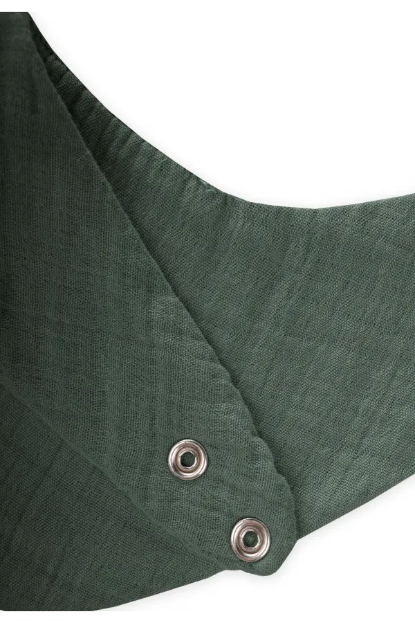 Üçgen Arkadan bağlamalı Müslin Mama Önlüğü Haki Yeşil