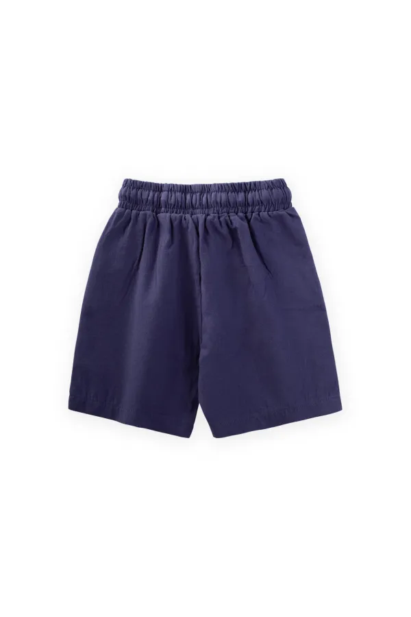 Capri en flanelle bleu marine, étiquette détaillée, 1-7 ans