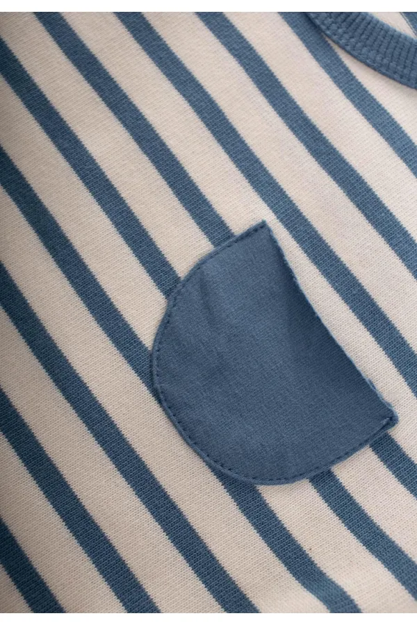 Çizgili Sweatshirt Takım 1-7 Yaş İndigo Mavi