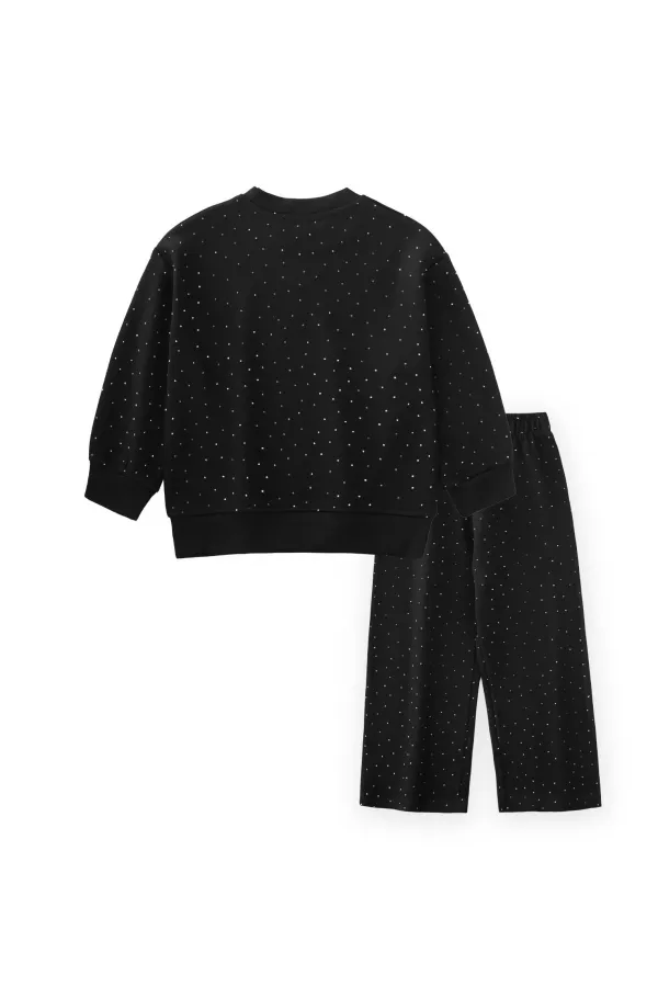 Komple Taşlı Modal Takım 2-7 Yaş Siyah