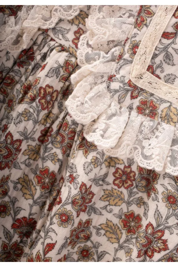 Robe en mousseline à col, écru, 2-10 ans