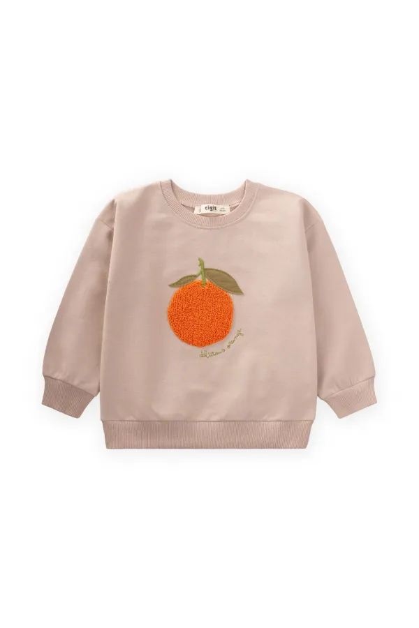 Süzene Embroidered Sweatshirt 1-7 Years Beige