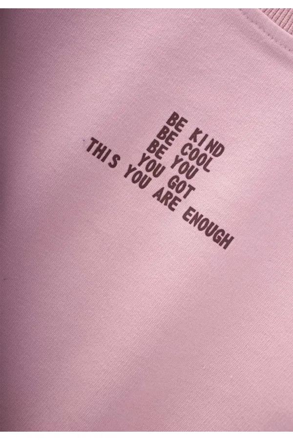 Survêtement imprimé basique rose pour enfant de 2 à 7 ans