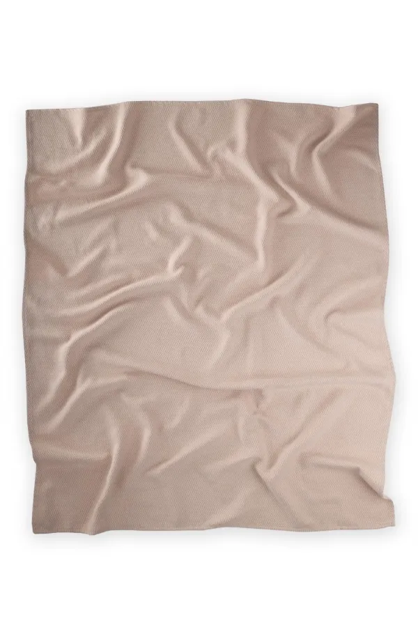 Woven Pattern Baby Cotton Blanket (Washed) 93X100 cm +/- 3 cm Beige
