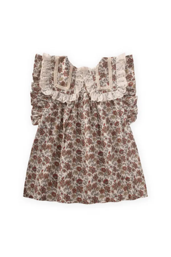 Robe en mousseline à col, écru, 2-10 ans