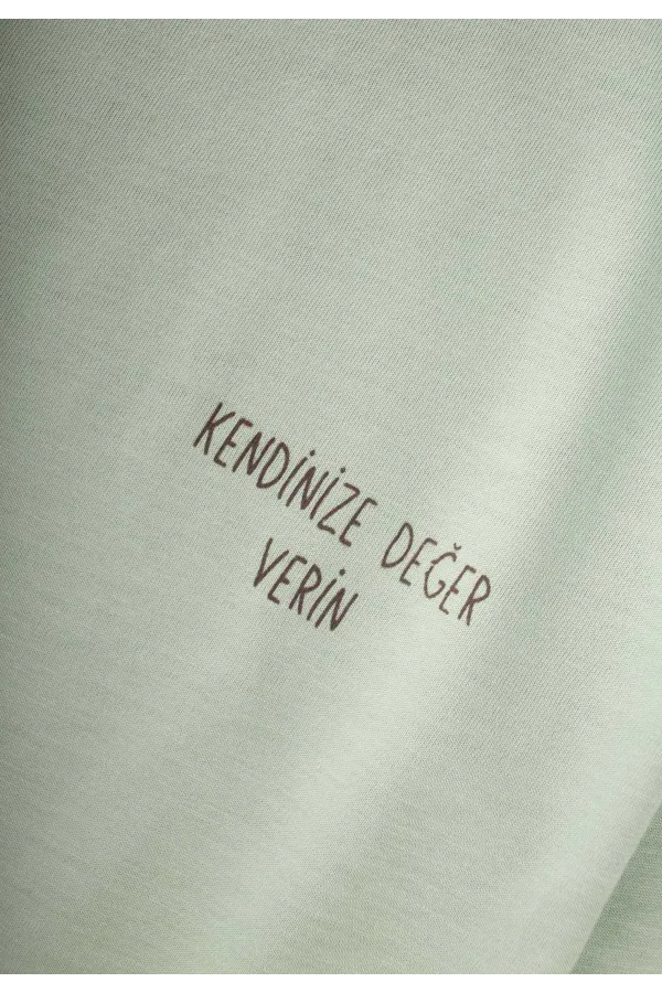 Slogan Long-Sleeve T-Shirt, Ages 2-10, Aqua Green