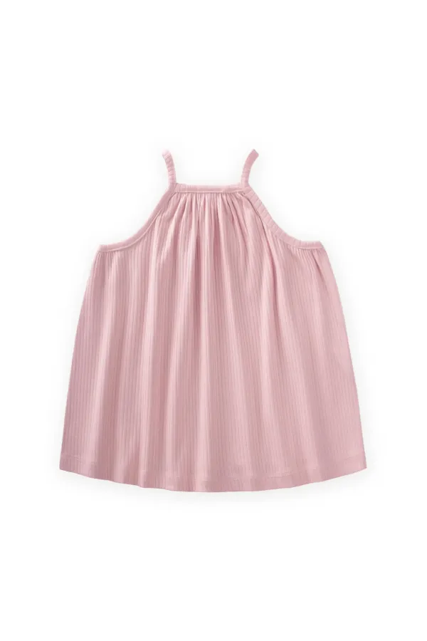 Robe à bretelles rose poudré pour enfant de 1 à 7 ans